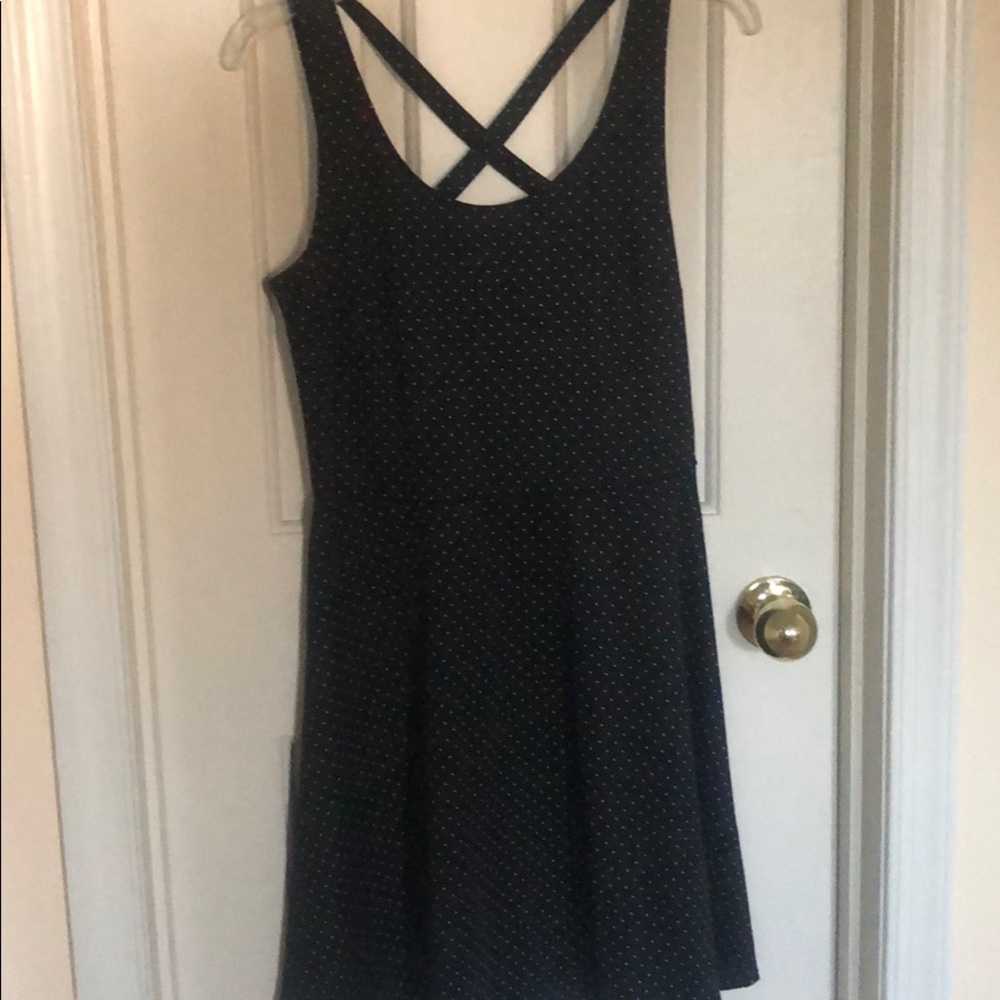 Black polka dot dress